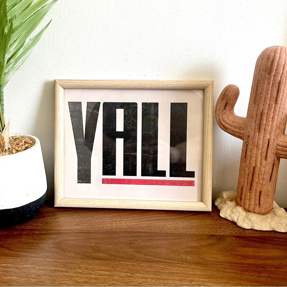 Y’all Means You All Western Canvas Print Wood Framed Typography Southern Art